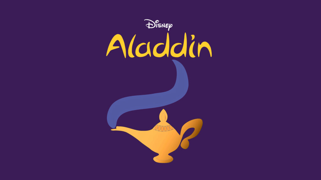 Disney's Aladdin Magical Lamp Wallpaper with Purple Background