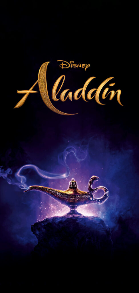 Magical Aladdin Live-Action Wallpaper: Golden Lamp Glow Background