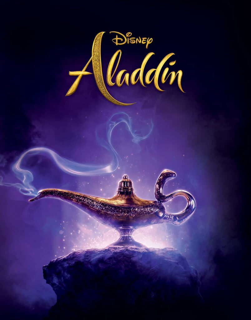 Magical Aladdin Wallpaper: Iconic Lamp with Mystical Blue & Purple Light