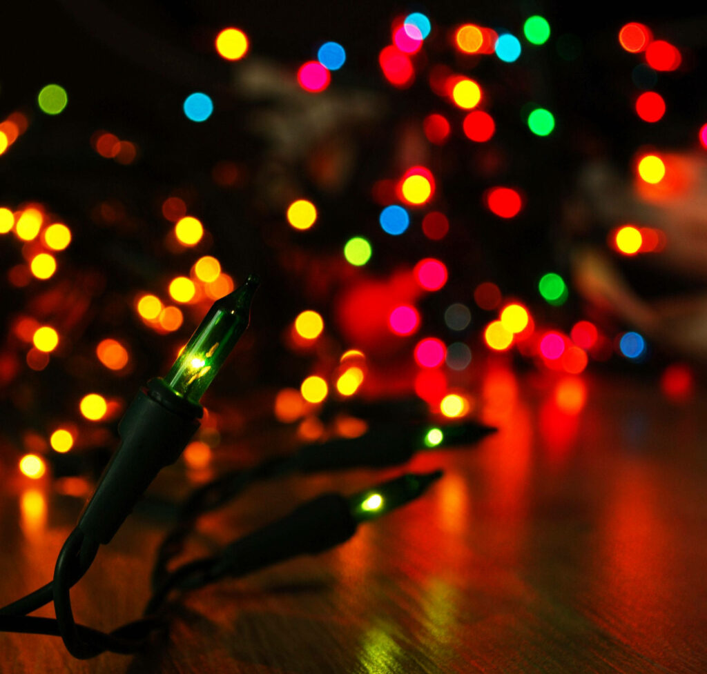 Colorful Christmas Lights: A Dreamy Holiday Glow Background Wallpaper