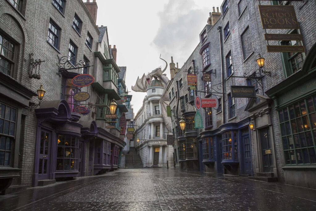 Magical Diagon Alley Wallpaper: Whimsical Wizarding World Background