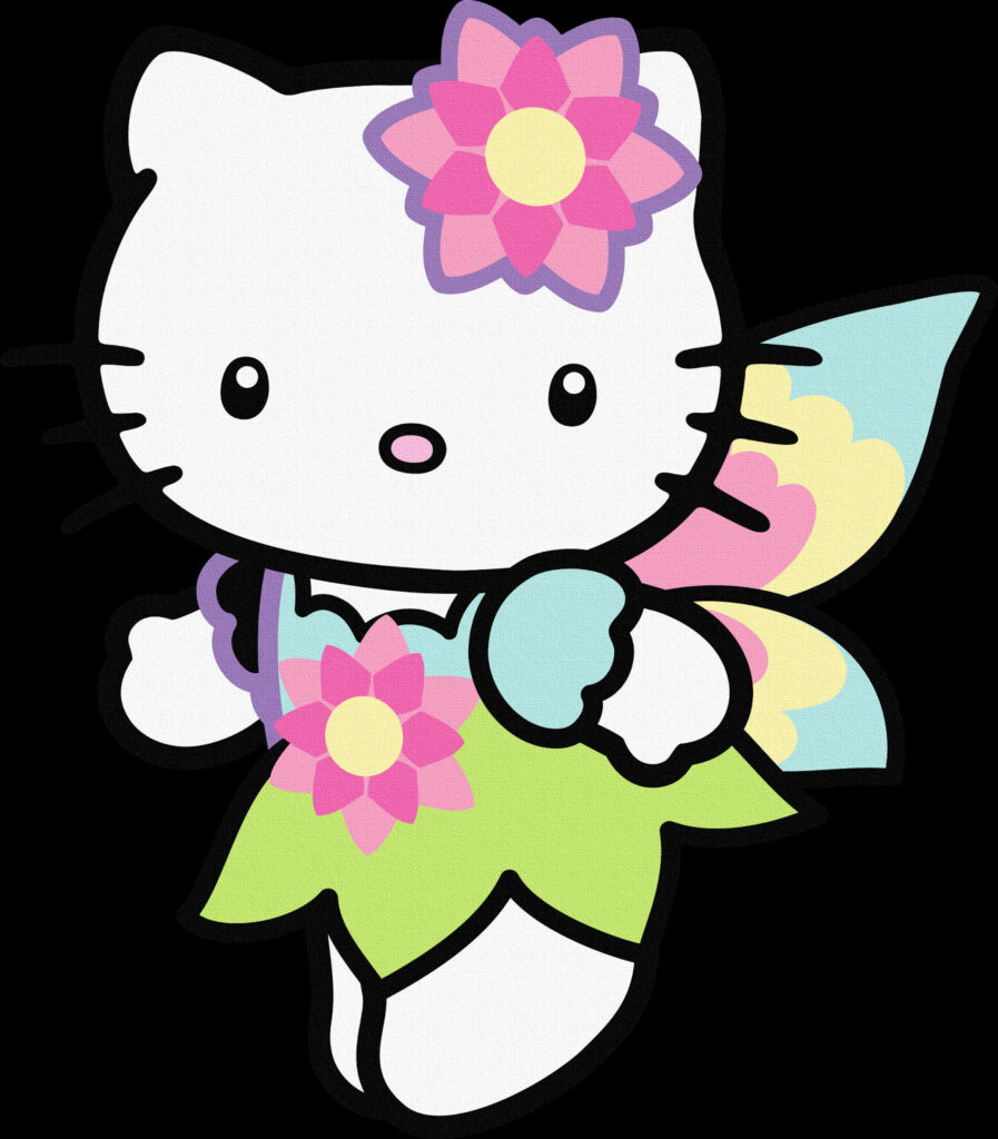Magical Fairy Wallpaper with Colorful Wings & Floral Accents