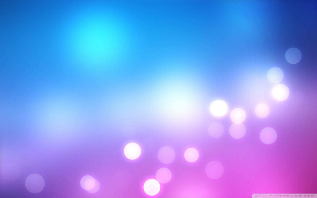 Magical Crystallization: White Bokeh on Pink and Blue Gradient Desktop Wallpaper