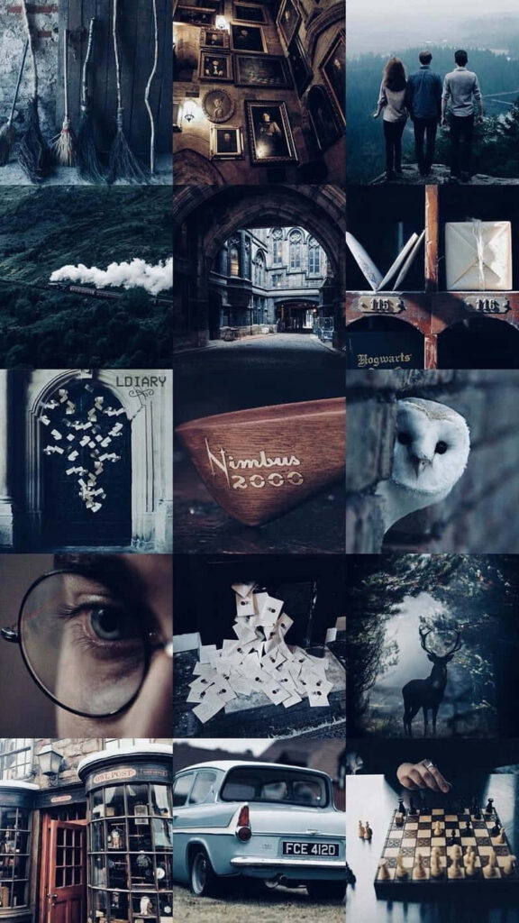 Magical Harry Potter Aesthetic Collage Wallpaper Background