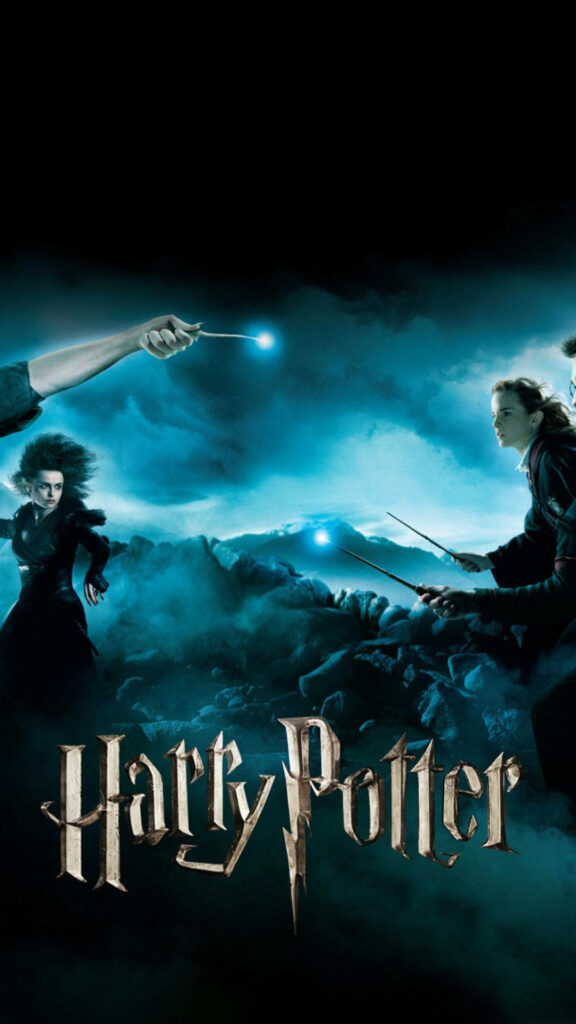 Epic Hogwarts Adventure Wallpaper: Wizards in Duel, Enchanted Background