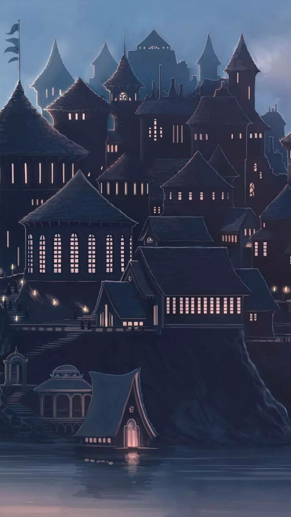 Hogwarts Castle Night Wallpaper - Magical iPhone Background