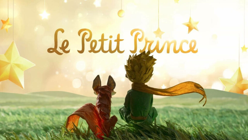 Magical Little Prince & Fox Wallpaper Under a Starry Sky