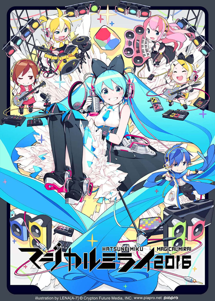 Vibrant Magical Mirai 2016 Wallpaper Featuring Hatsune Miku & Friends