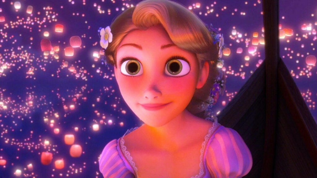 Magical Tangled Wallpaper: Rapunzel and Glowing Lanterns