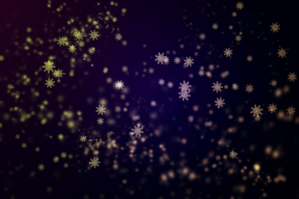 Elegant Snowflake Wallpaper: Dark Background & Shiny Winter Magic