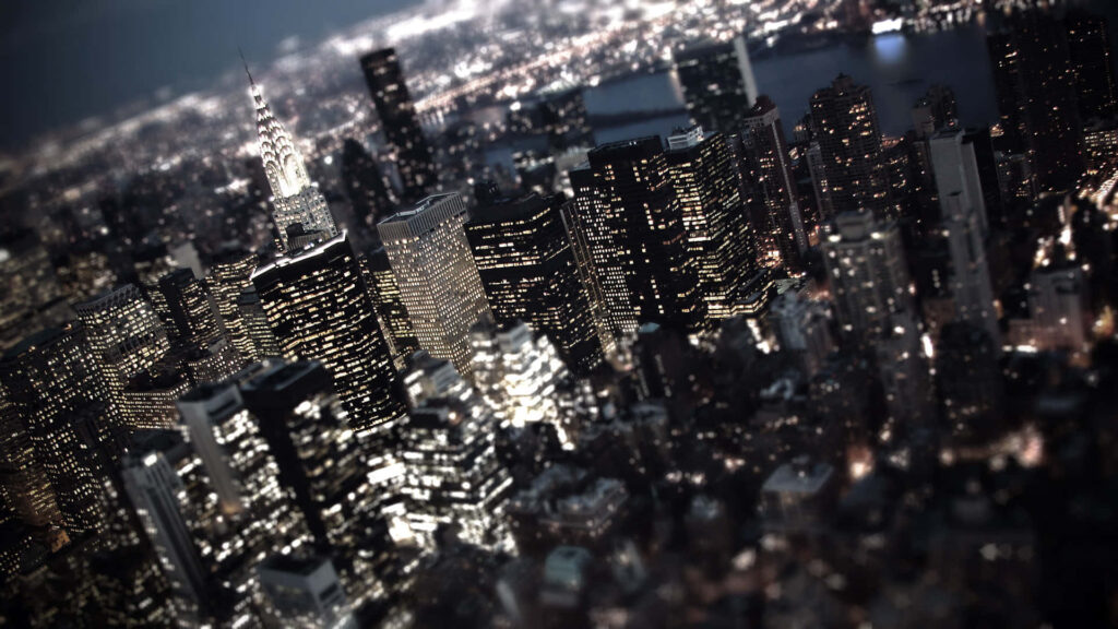 Glittering Skyscrapers: A Captivating New York City Illumination Wallpaper