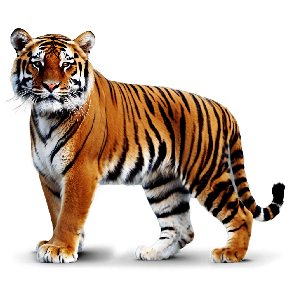 Majestic Bengal Tiger Wallpaper on Soft Brown Gradient Background