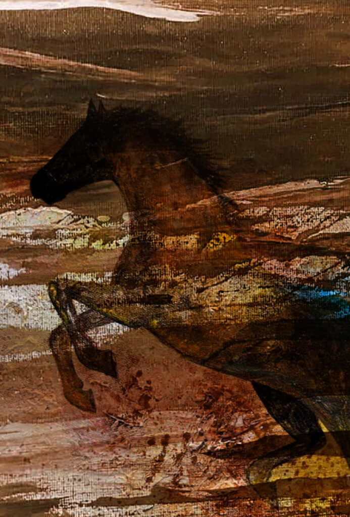 Majestic Dark Horse Wallpaper: Abstract Brown Background 2140x3160