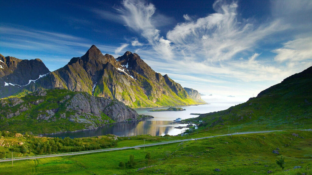 Serene Splendor: Captivating HD Wallpaper of Nature's Majestic Landscape in 1080p Full HD 1920x1080 Resolution