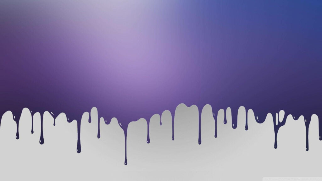Dark purple paint dripping on smooth gradient minimalist wallpaper for modern desktop background