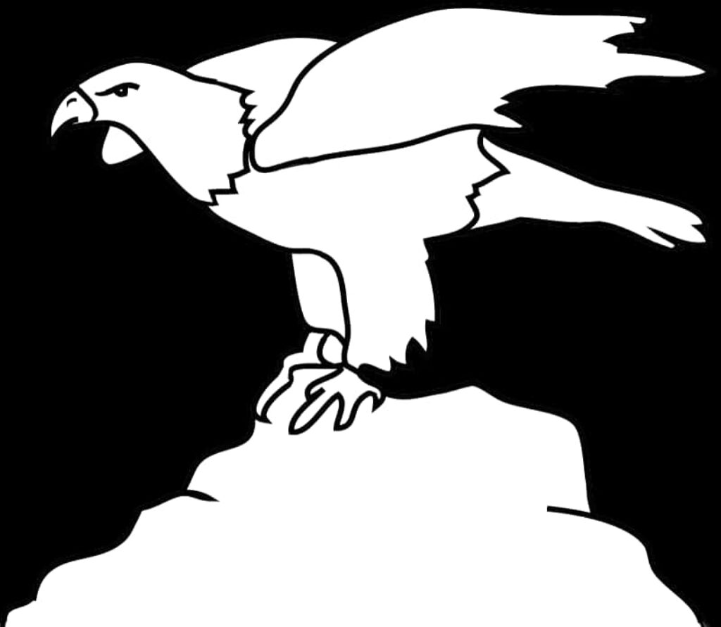 Majestic Eagle Silhouette Wall Art: Strength & Grace on Bold Background Wallpaper