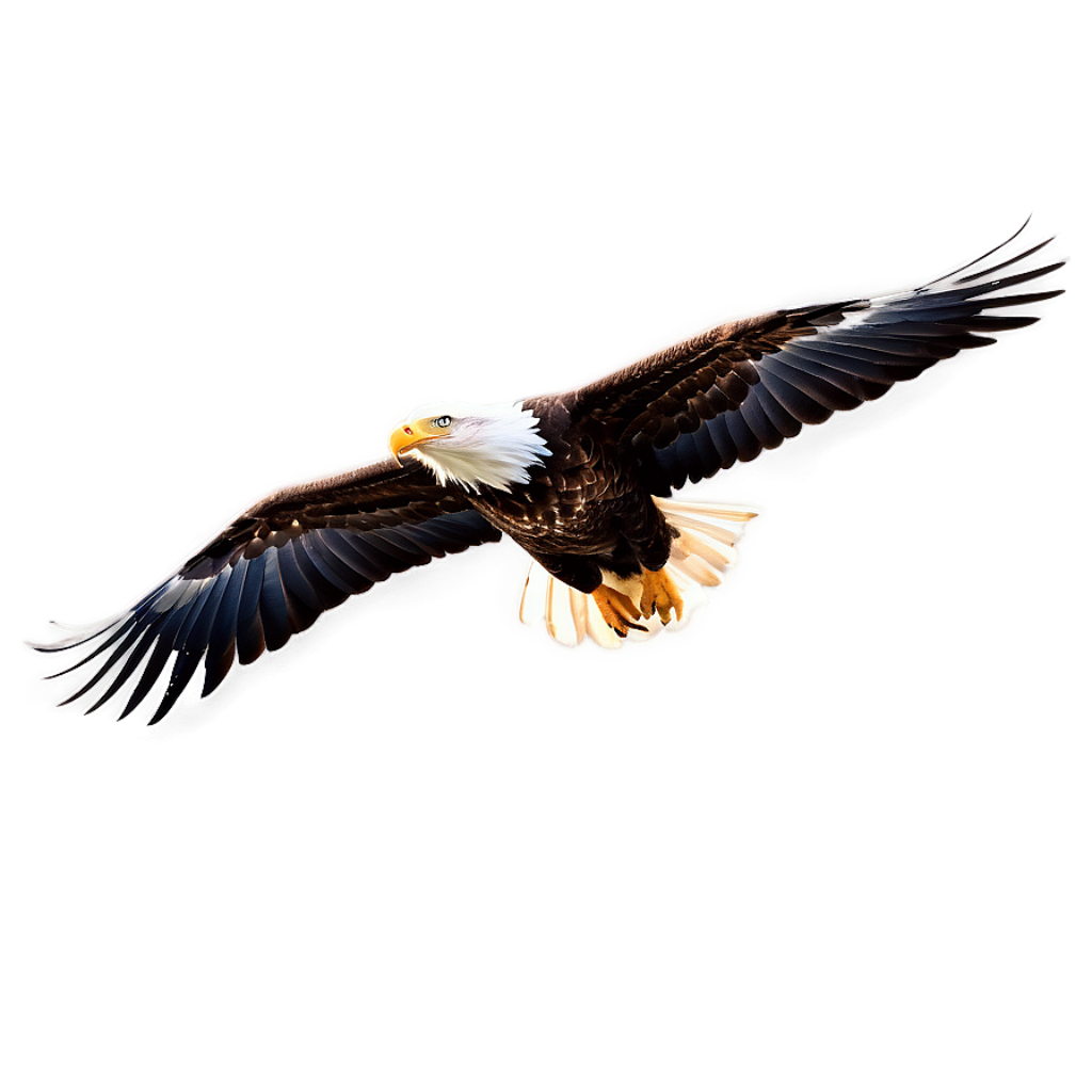 Majestic Eagle Soaring in Softly Lit Sky - Stunning Wallpaper