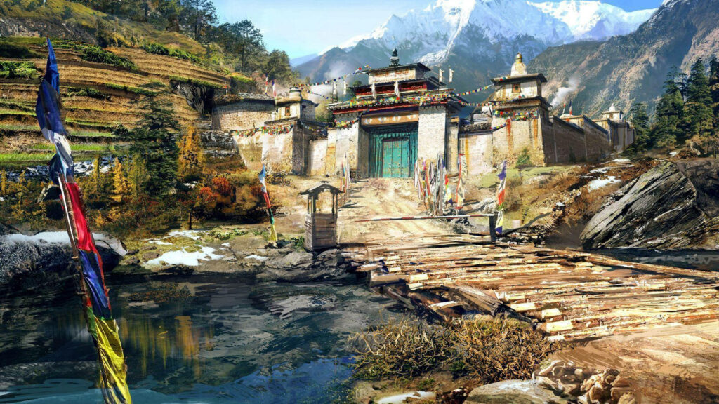 Conquer the Wilderness: Journey through the Enchanting Green Gate in Far Cry Gaming Wallpaper