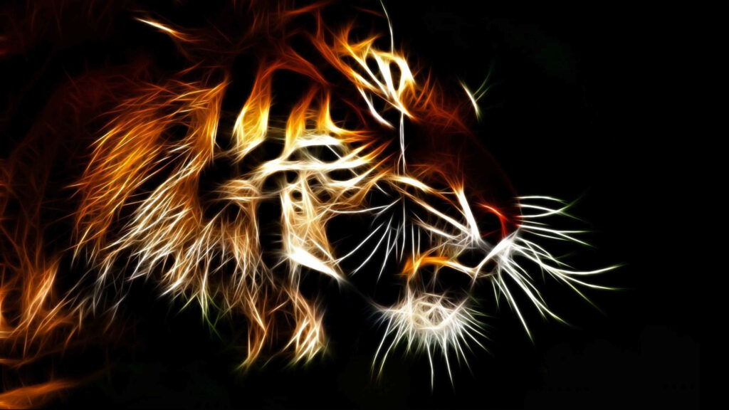 Majestic 3D Lion Wallpaper: Vibrant Design & Intense Gaze