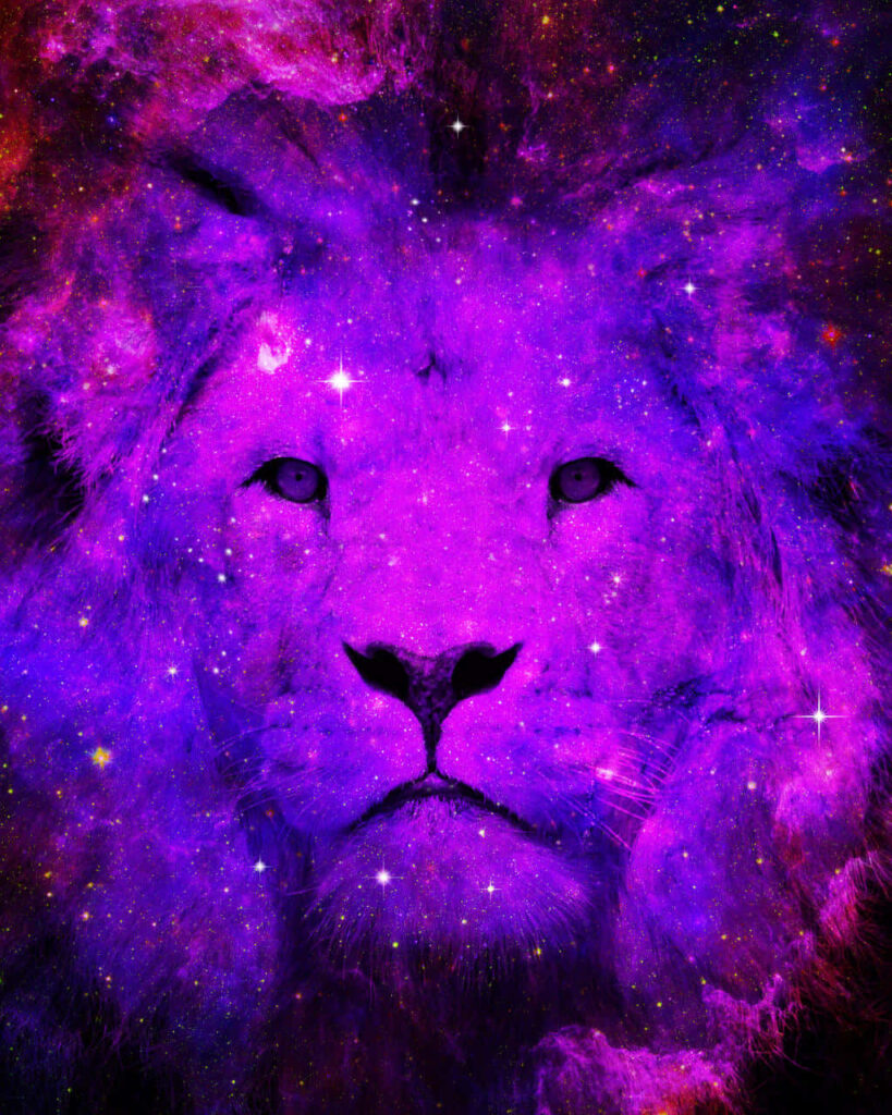 Majestic Lion Galaxy Wallpaper: Vivid Nebula Background Art