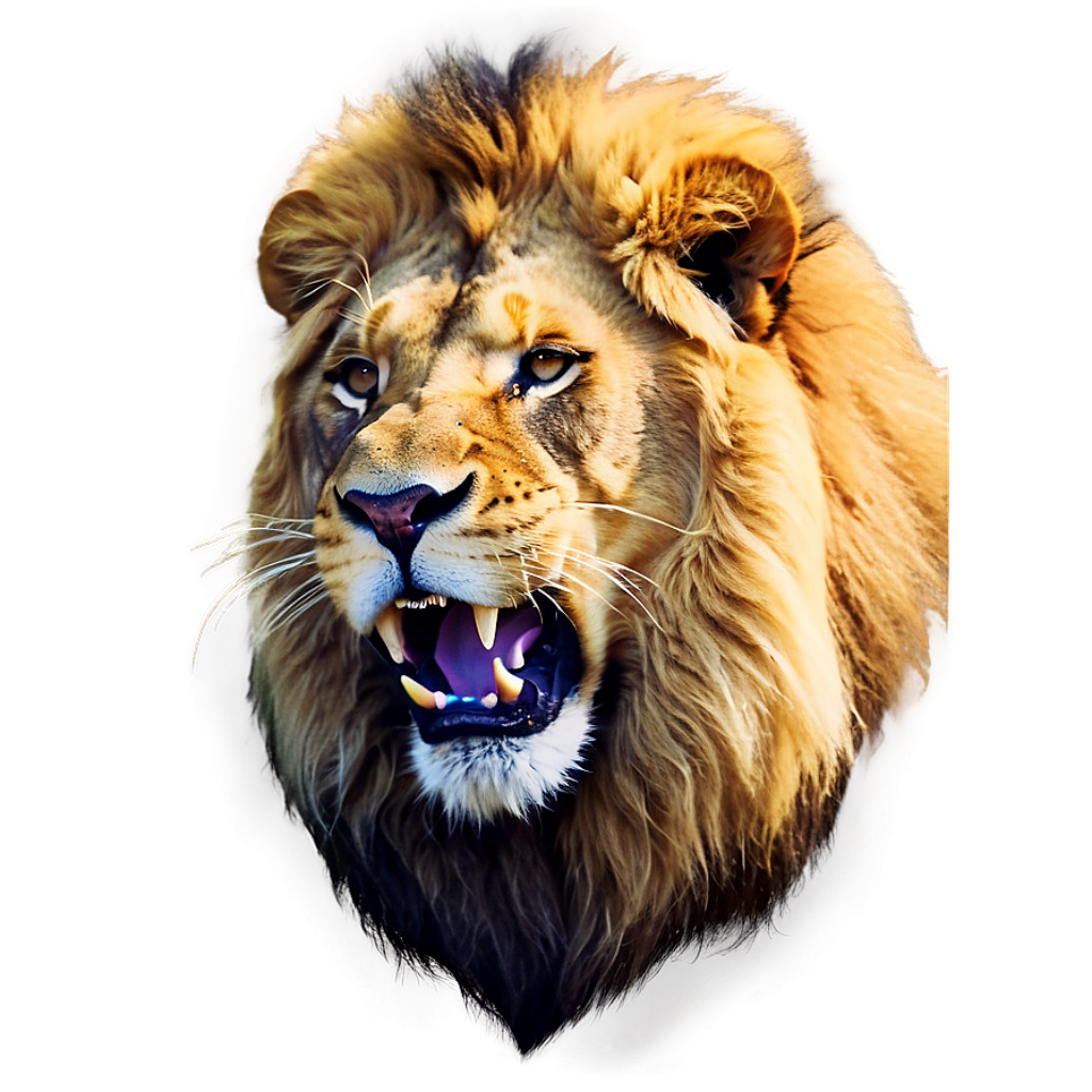 Majestic Roaring Lion Wallpaper: Fierce Portrait with Subtle Background