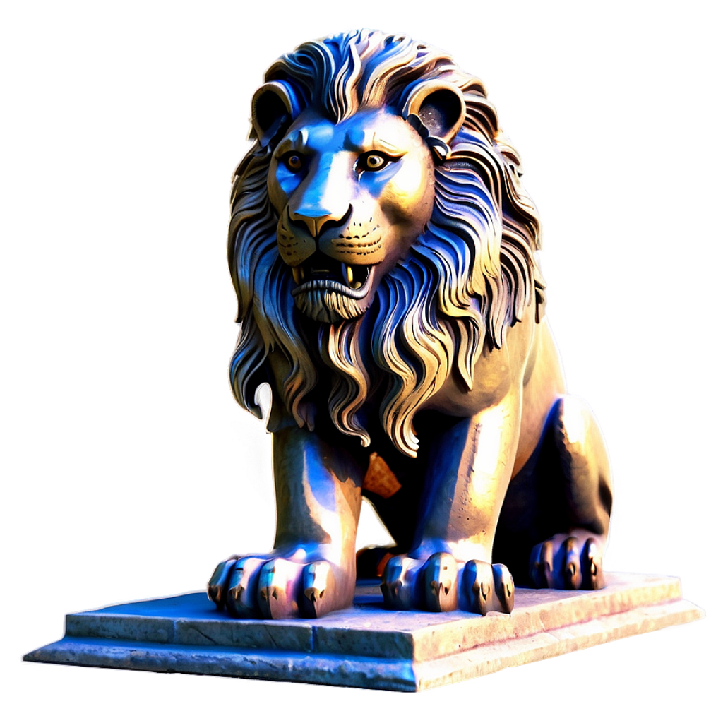 Majestic Ancient Lion Statue Wallpaper with Intricate Detail