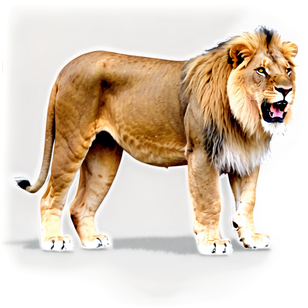 Majestic Lion Wallpaper: Strength & Grace with Blurred Background