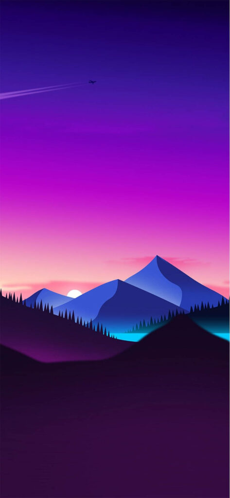 Mountainscape: A Vaporwave Vibe in iPhone 11 Wallpaper