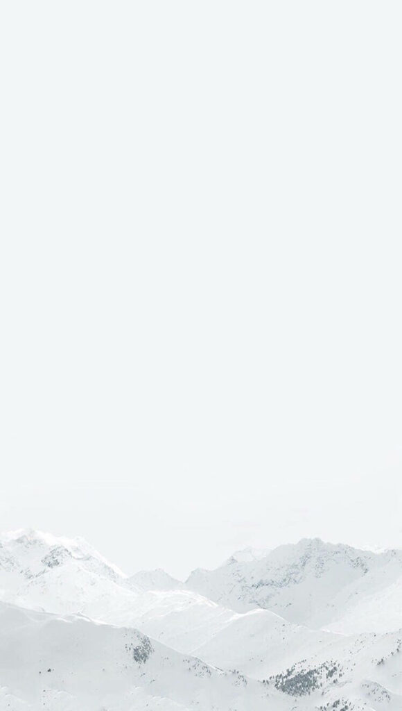 Enchanting Snowy Peaks Beneath Billowing Clouds: A Majestic iPhone Background in White Aesthetic Wallpaper