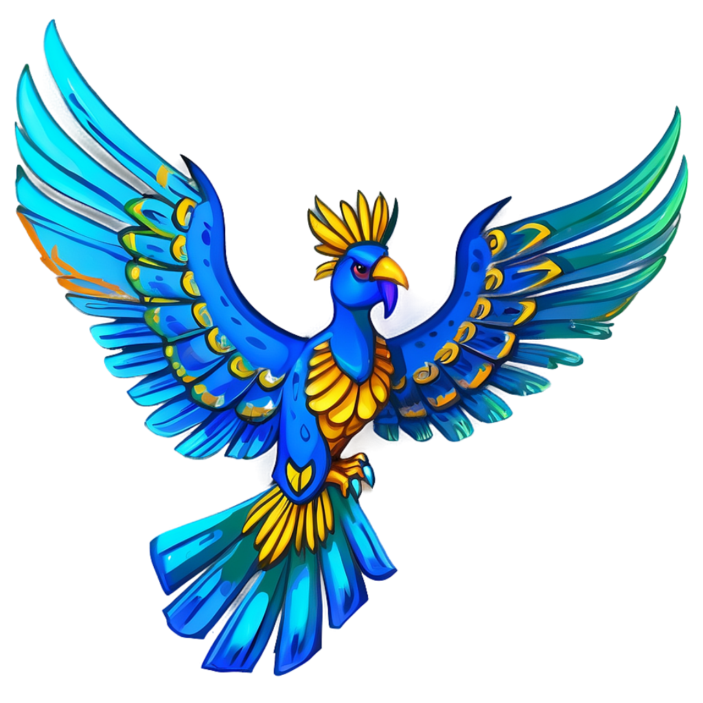 Majestic Phoenix Wallpaper: Blue & Gold Rebirth Design