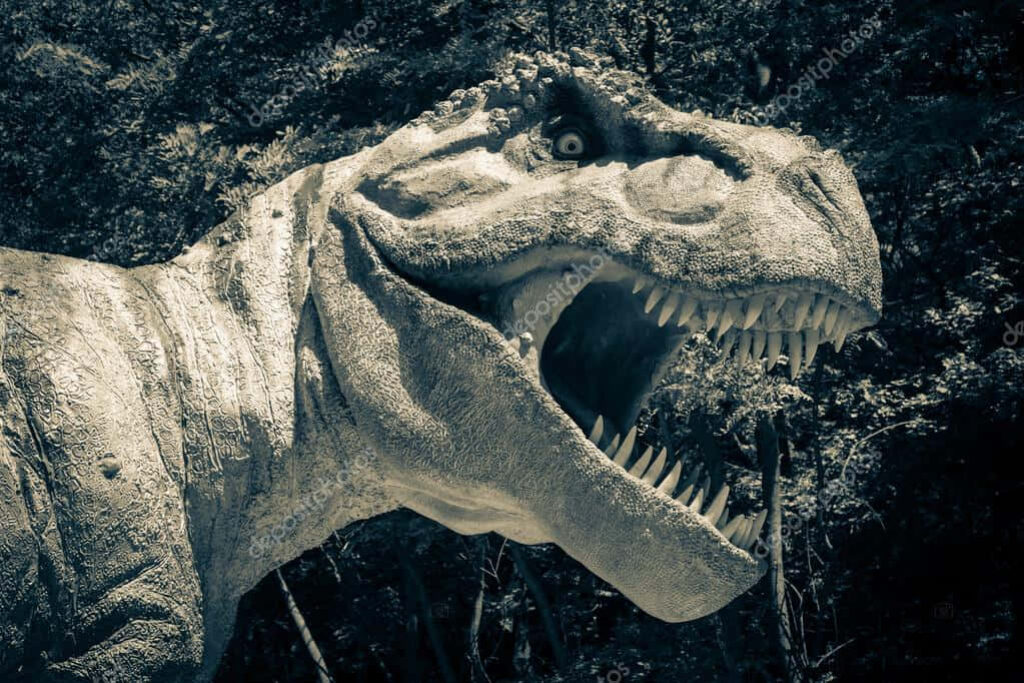 Majestic Realistic Dinosaur Dominating its Natural Habitat Wallpaper
