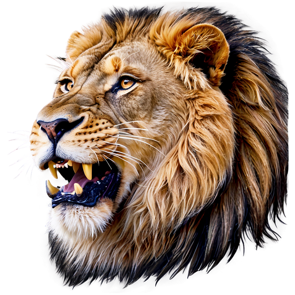 Majestic Lion Portrait: Powerful Roar & Graceful Mane Wallpaper