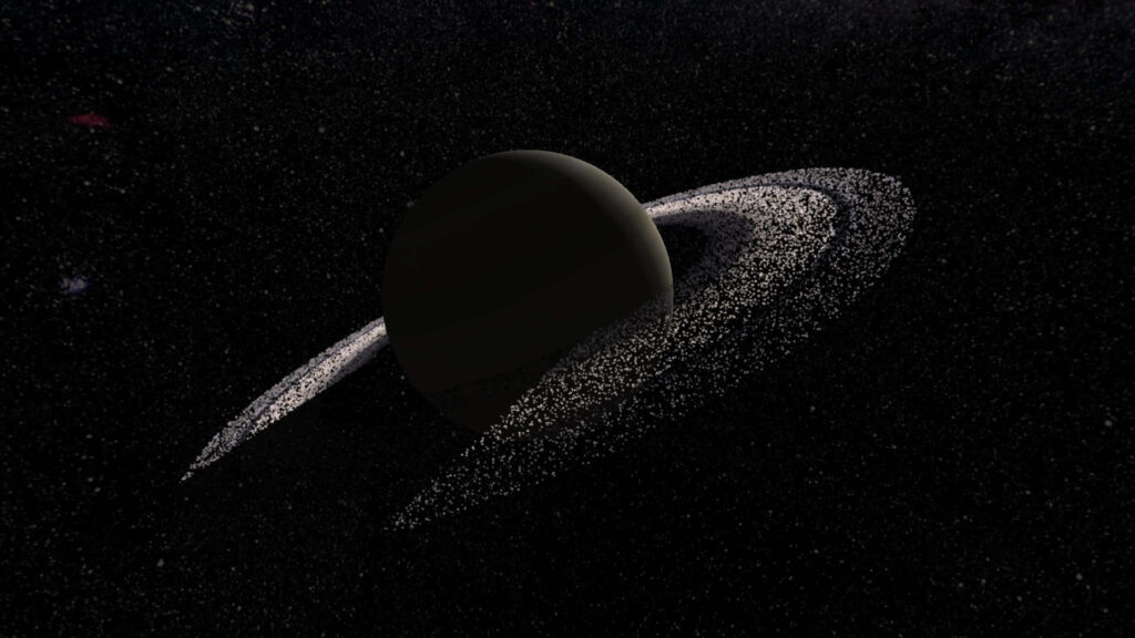 Majestic Saturn Wallpaper: Iconic Rings Against Space Background