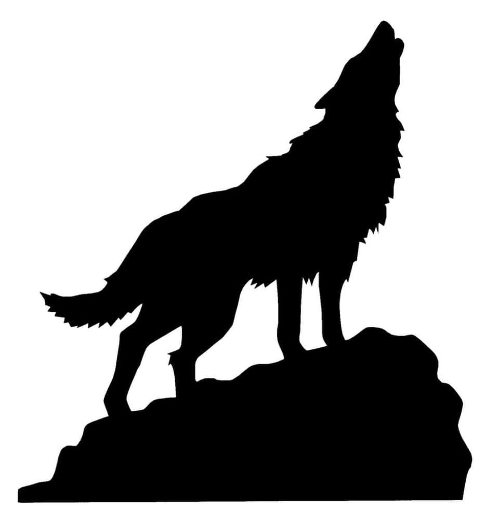 Majestic Wolf Howling at Moonlit Sky - Serene Nature Wallpaper