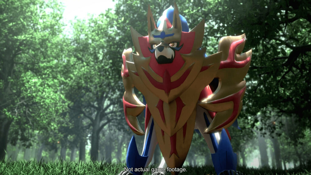 Majestic Zamazenta: 3D Wallpaper in a Lush Forest - Not Game Footage