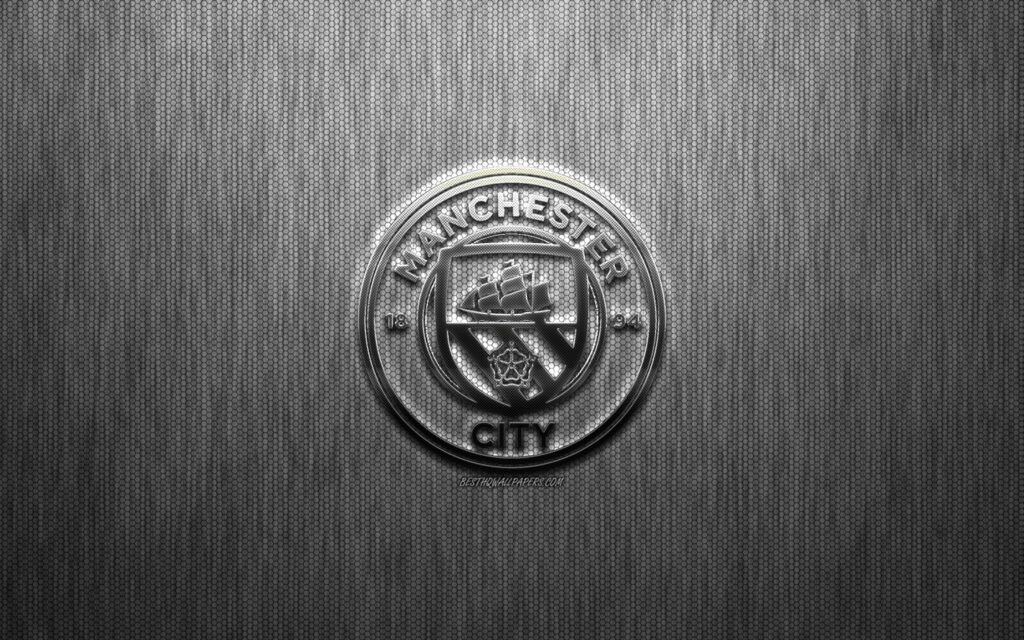Manchester City F.C. emblem: Vibrant Man City Logo in QHD Wallpaper - Football Club Spotlight