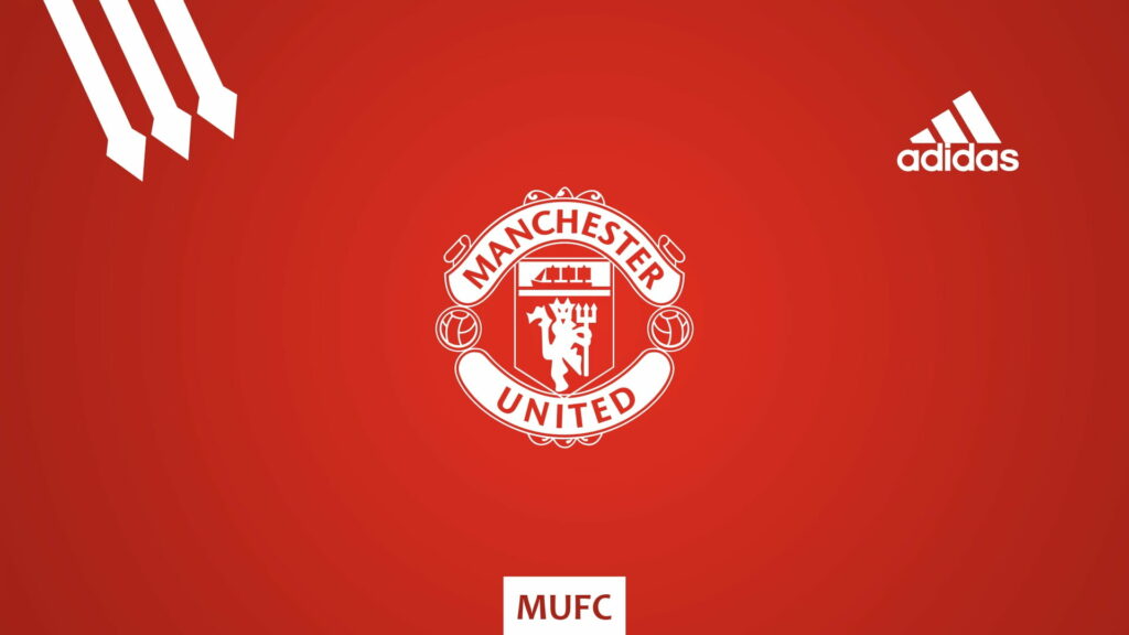 Red Devil's Glory: A Sleek Manchester United Football Club Wallpaper