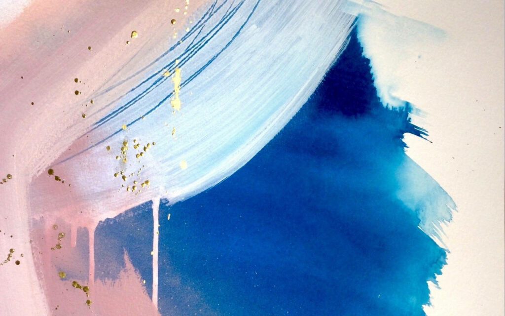 Ethereal Beauty: Mesmerizing Marble Pink Background with Delicate Blue Streaks Wallpaper