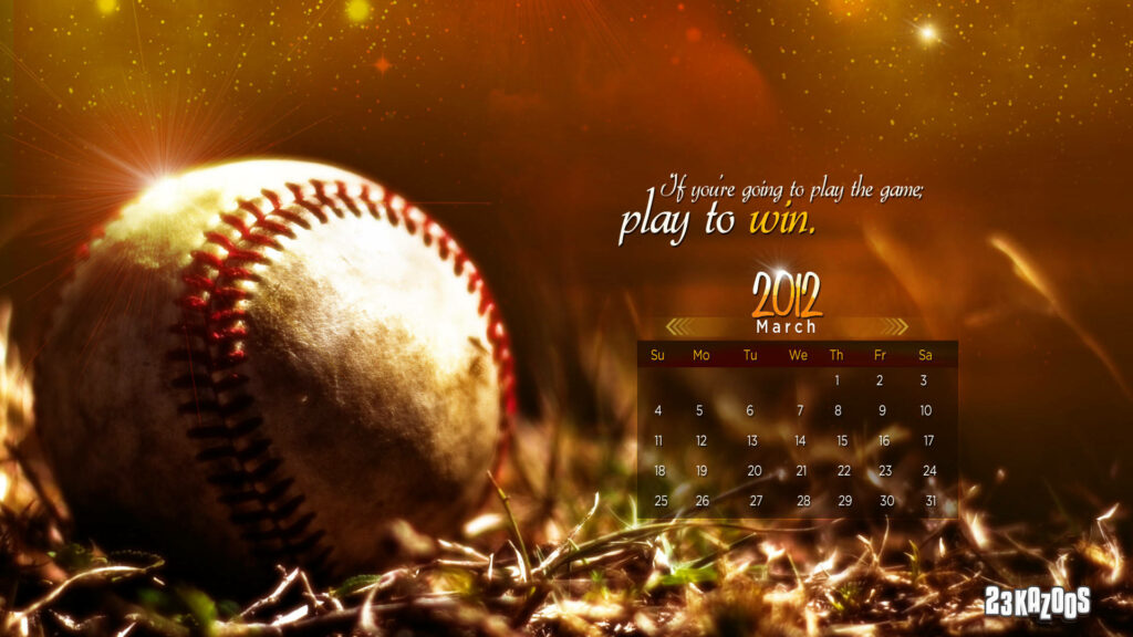 March 2012 Calendar Delight: Adorable Softball Graces the Cover Wallpaper