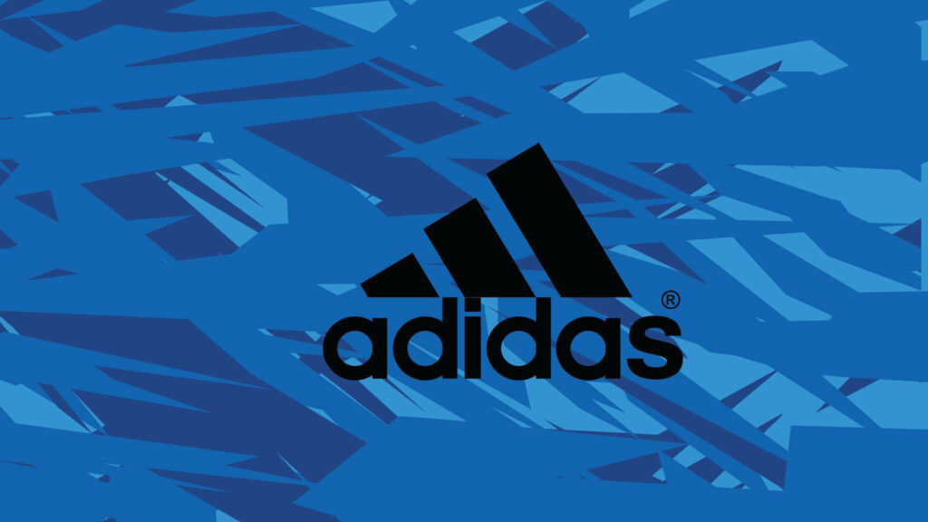 Blue Power: The Iconic Adidas Logo in Abstract Wallpaper.