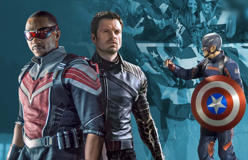 The Falcon Winter Soldier John Walker Captain America shield blue heroic wallpaper background