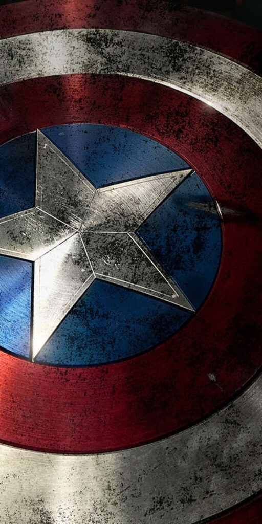 Guardian's Defiant Armor: A Detailed Close-Up of Captain America's Mighty Shield Wallpaper