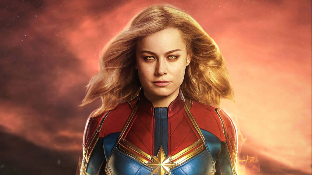 Brie Larson as Marvel Studio's Unstoppable Captain Marvel Wallpaper