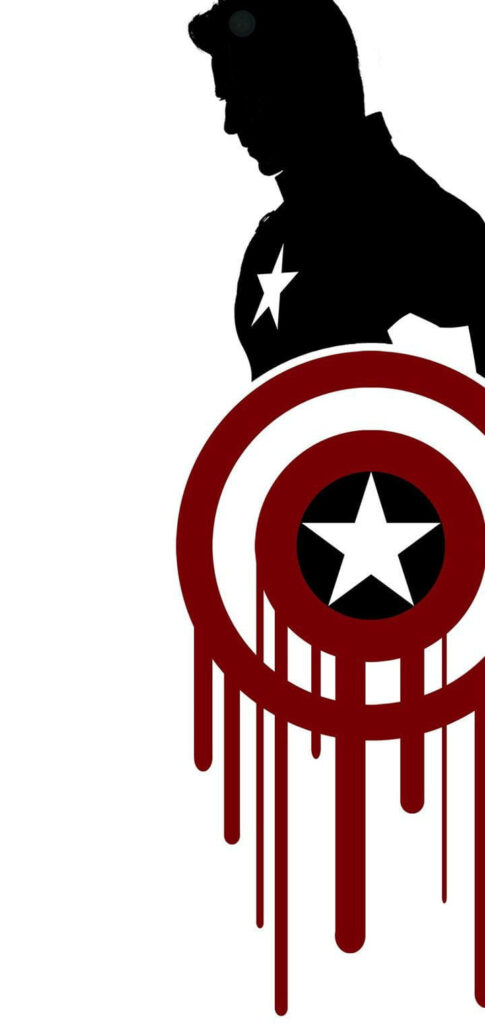 Captain America Shielding Redmi Note 9 Wallpaper: Iconic Marvel Hero Stars on White Background