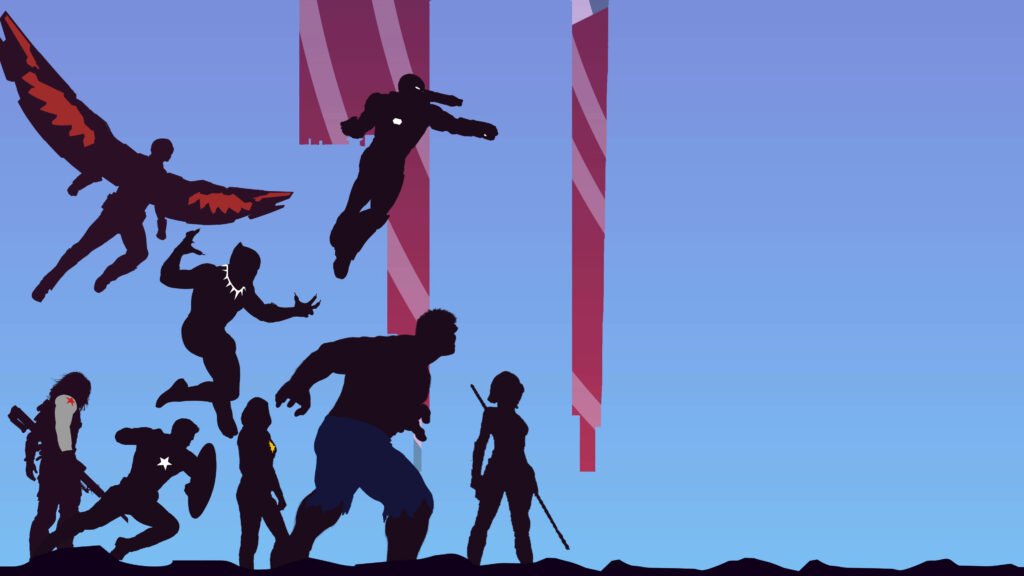 Marvel Superheroes Triumph Against the Skyline: Captivating Desktop Marvel Wallpaper