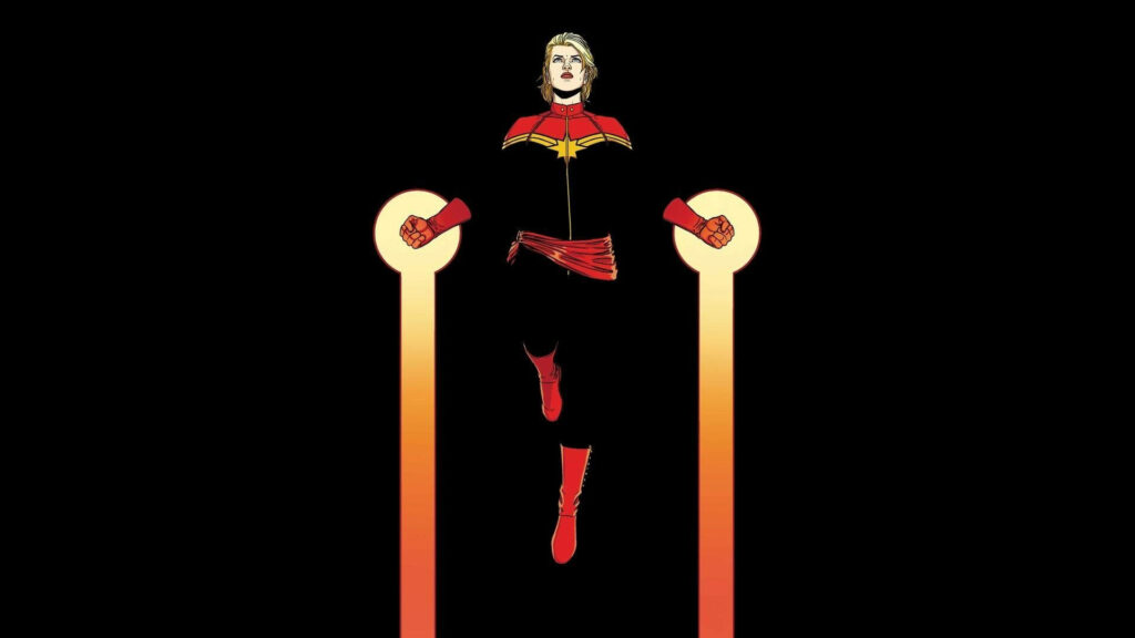 Spectacular Might of Captain Marvel: Marvel's Iconic Superhero Takes Center Stage! Wallpaper