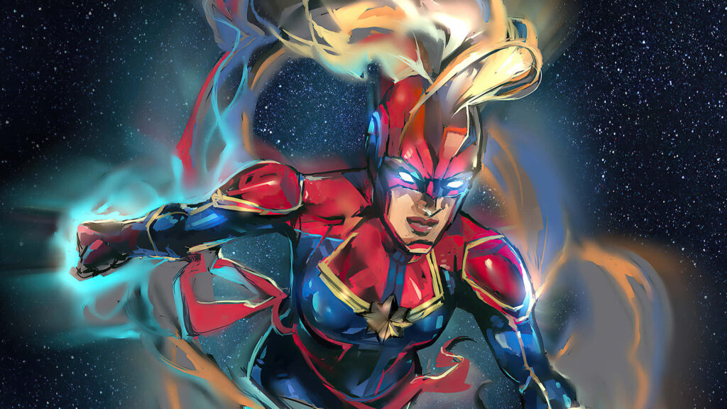 Stunning Captain Marvel Wallpaper: A Marvel-ous Addition to Your Fan Collection!