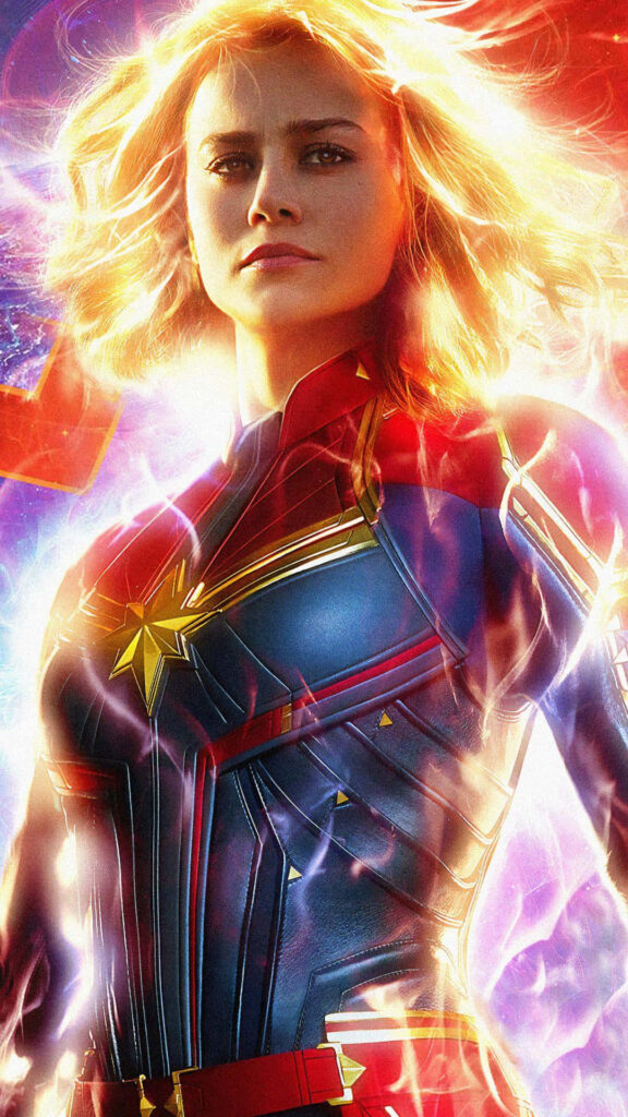 Unleash your Inner Hero with Captain Marvel: Soaring Into the Marvel Universe Wallpaper