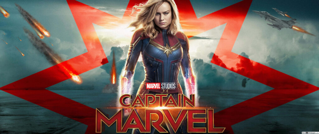 Captain Marvel: Unleashing Heroic Brilliance in Immersive 3D! Wallpaper