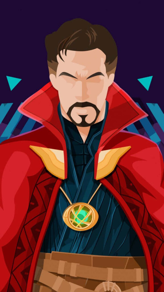 Doctor Strange iPhone Wallpaper: Bold Vector Design & Mystic Elements
